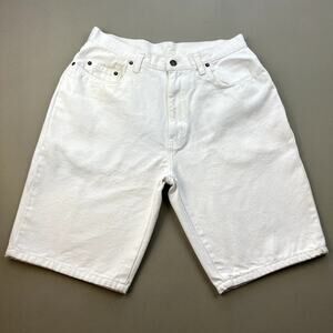Vintage Jordache Jean Shorts Mens 31 White Denim 10" Inseam Skater Jorts 90s